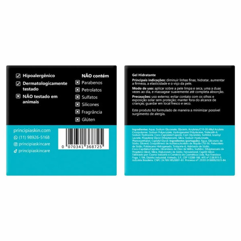 Gel Hidratante Principia GH-01 1% Ácidos Hialurônicos 5% Glicerina 50g