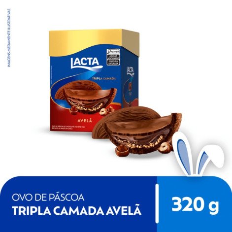 Ovo de Páscoa Lacta Tripla Camada Avelã 320g