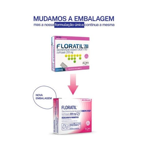Probiótico Floratil 200mg 6 envelopes de 1g