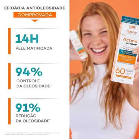 Protetor Solar Facial Darrow Actine Aquafluid FPS 60 40g
