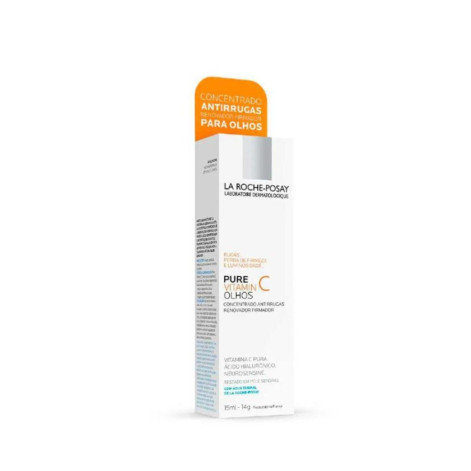 Creme Anti-Idade Olhos Pure Vitamin C Olhos La Roche-Posay Vitamina C para Contorno dos Olhos 15ml