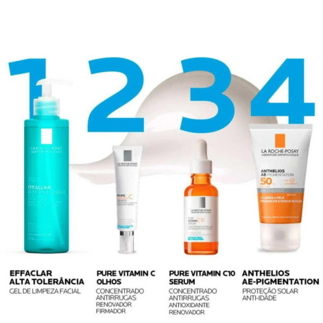 Creme Anti-Idade Olhos Pure Vitamin C Olhos La Roche-Posay Vitamina C para Contorno dos Olhos 15ml