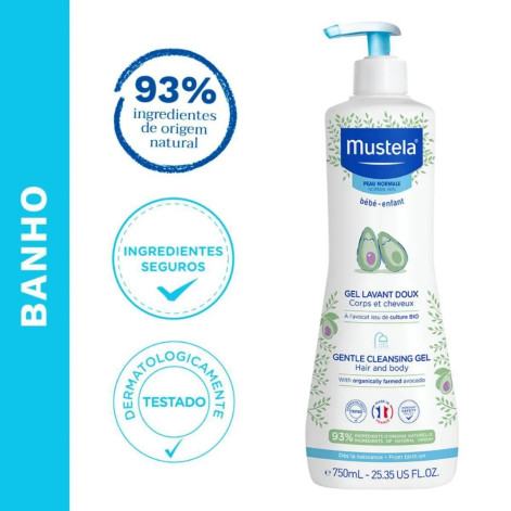 Gel Lavante Mustela Bebê Suave Corpo e Cabelo 750ml