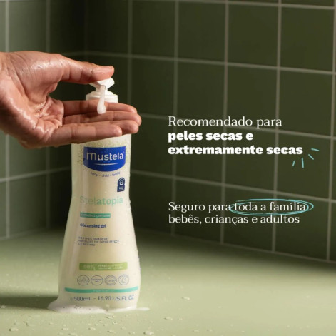 Gel Lavante Mustela Stelatopia Pele Seca e Extemamente Ressecada 500ml