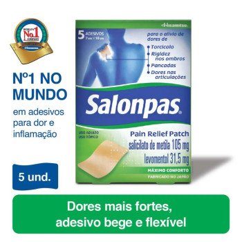 Salonpas Pain Relief Patch com 5 adesivos