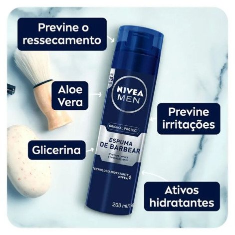 Espuma de Barbear Nivea Men Original Protect 200ml