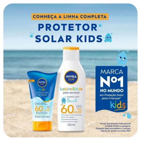 Protetor Solar Nivea Sun Babies E Kids Pele Sensível Fps 60 125ml