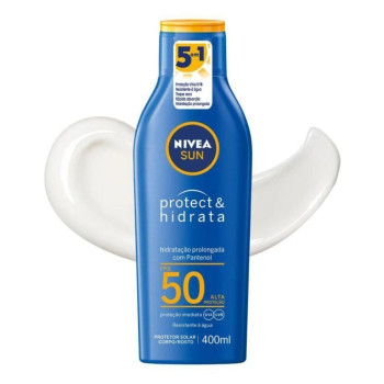 Protetor Solar Facial e Corporal Loção Protect & Hidrata FPS 50 Nivea Sun 400ml