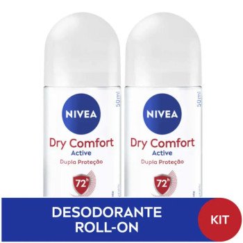 Kit Desodorante Nivea Dry Comfort Roll-On 50ml 2 unidades