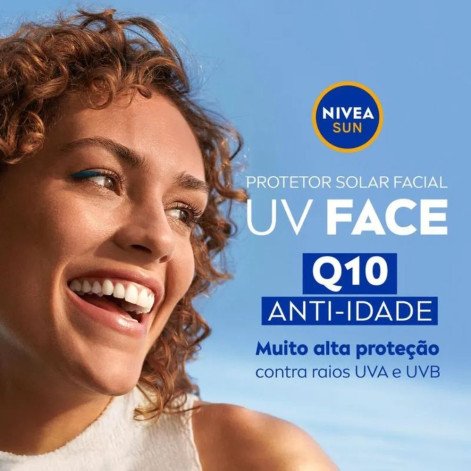 Protetor Solar Facial Nivea Sun UV Face FPS60 Anti-Idade Q10 Pele Normal a Seca 50g