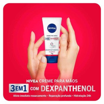Creme para Mãos Nivea 3 em 1 Reparação com Dexpanthenol 75ml
