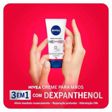 Creme para Mãos Nivea 3 em 1 Reparação com Dexpanthenol 75ml