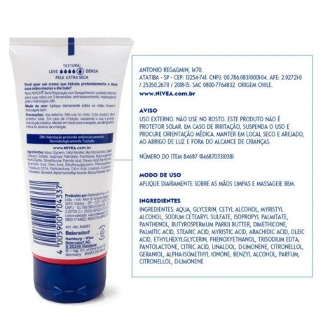 Creme para Mãos Nivea 3 em 1 Reparação -75g