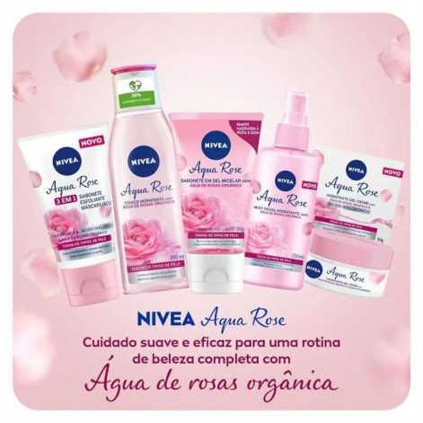 Sabonete, Esfoliante e Máscara Facial Nivea Aqua Rose 3 em 1 150ml