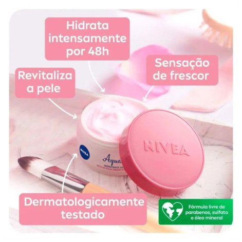 Creme Hidratante Facial em Gel Nivea Aqua Rose com 50ml