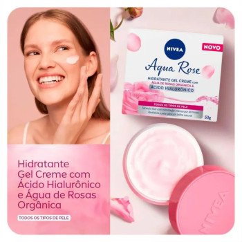 Creme Hidratante Facial em Gel Nivea Aqua Rose com 50ml