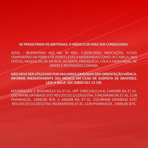 Advil Ibuprofeno 400mg 3 Cápsulas