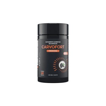 Carvofort + Piridoxina + Carvão Ativado 500mg 60 cápsulas Fortlife