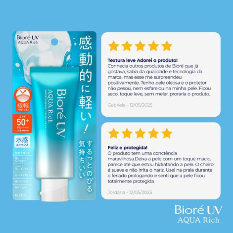 Protetor Solar Facial FPS 50 Bioré UV Aqua Rich Essence 70g