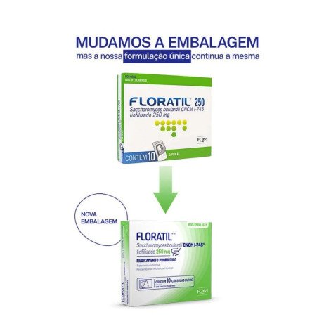 Probiótico Floratil 250mg 10 Cápsulas