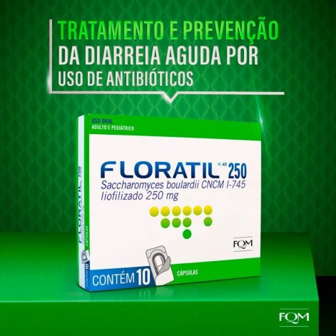 Probiótico Floratil 250mg 10 Cápsulas