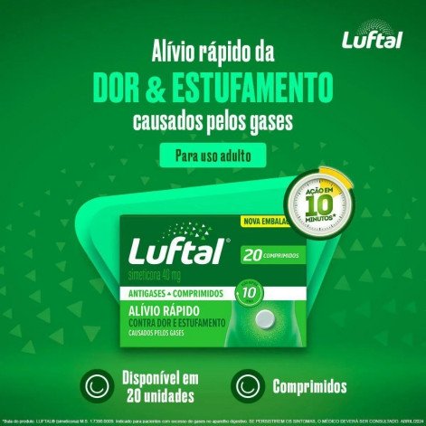  Luftal Simeticona 40mg 20 comprimidos