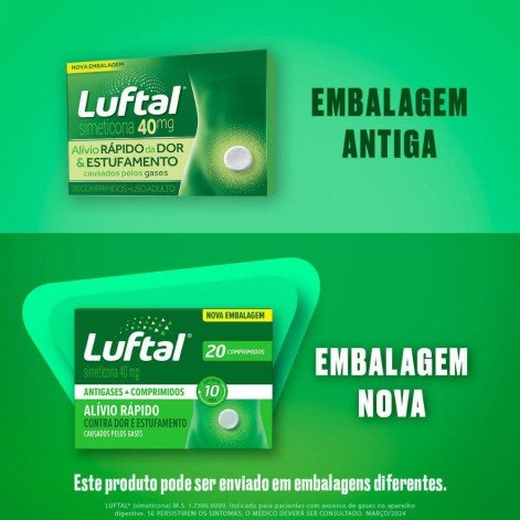  Luftal Simeticona 40mg 20 comprimidos