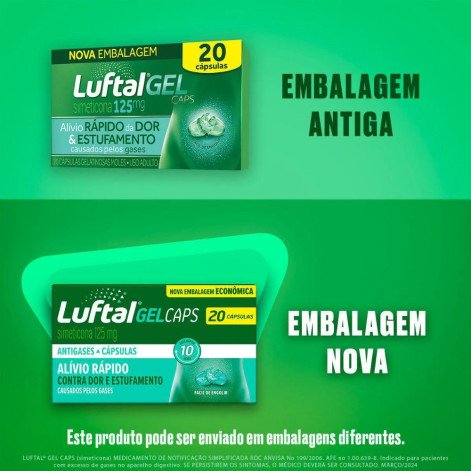  Luftal Gel Caps Simeticona 125mg 20 cápsulas