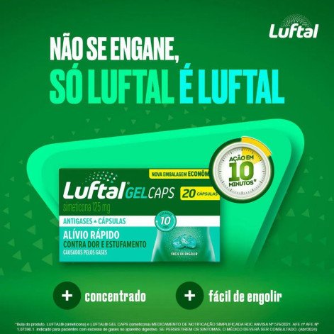  Luftal Gel Caps Simeticona 125mg 20 cápsulas