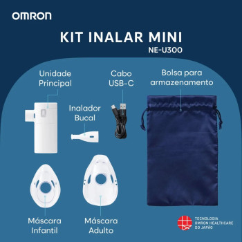 Inalador Nebulizador Portátil Omron Ne-u300 Inalar Mini Ultrassônico Silencioso Compacto Bivolt