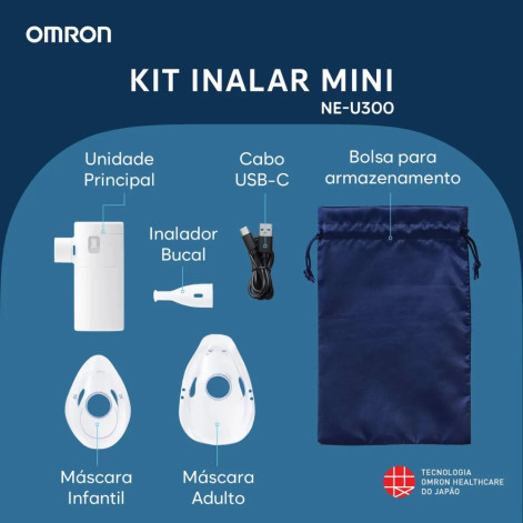 Inalador Nebulizador Portátil Omron Ne-u300 Inalar Mini Ultrassônico Silencioso Compacto Bivolt