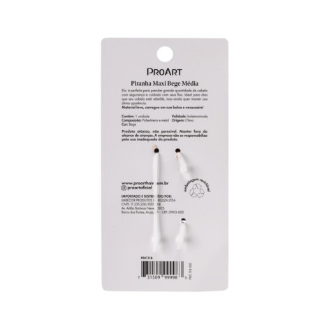 Piranha de Cabelo Maxi Bege Média Proart