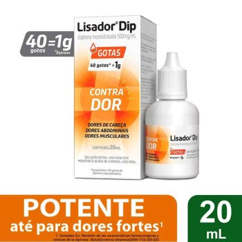 Lisador Dipirona Monoidratada 500mg/ml Solução Gotas 20ml
