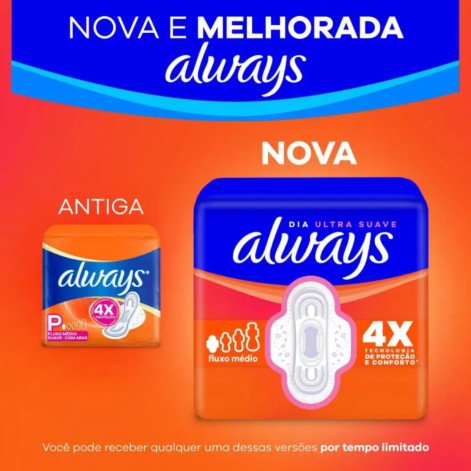 Absorvente Always Dia Ultra Suave P com Abas 32 unidades