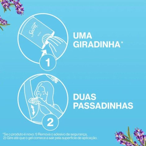 Desodorante Twist Stick em Gel Secret pH Balanceado Lavander 48h 45g