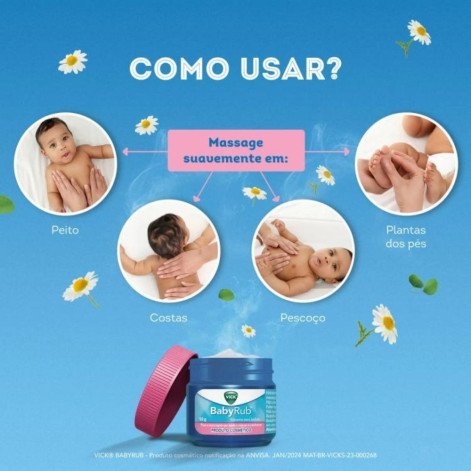 Vick BabyRub Bálsamo Infantil para Massagem Camomila 50g