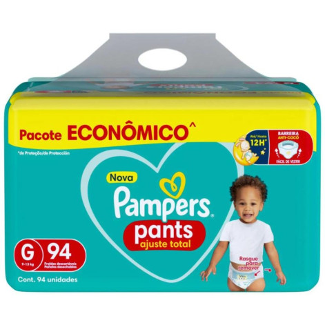 Fralda Pampers Pants Ajuste Total G 94 unidades