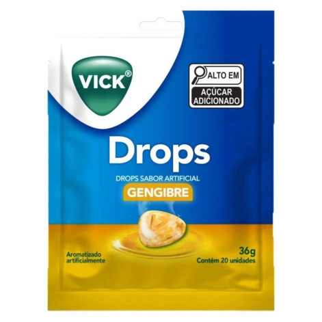 Pastilha Vick Drops Gengibre 20 unidades
