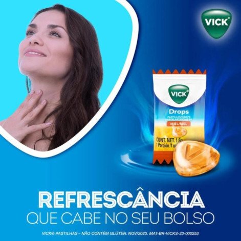 Pastilha Vick Drops Mel 20 unidades