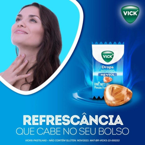 Pastilha Vick Drops Mentol 20 unidades