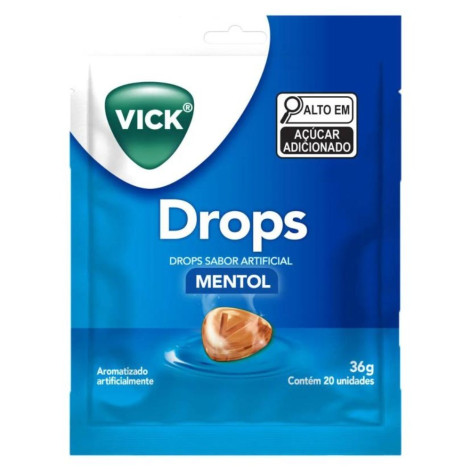 Pastilha Vick Drops Mentol 20 unidades