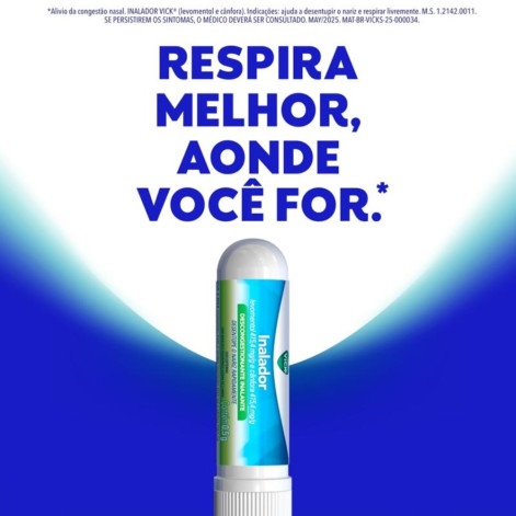 Vick Inalador Solução Inalante Nasal 0,5g Frasco Plástico 2 Unidades