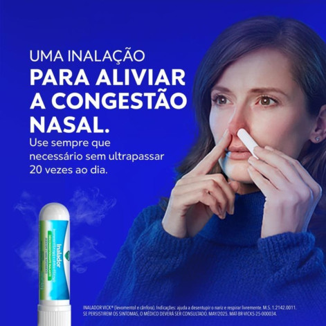 Vick Inalador Solução Inalante Nasal 0,5g Frasco Plástico 2 Unidades