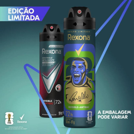 Desodorante Antitranspirante Aerosol Rexona Men Antibacterial + Invisible 72h 150ml