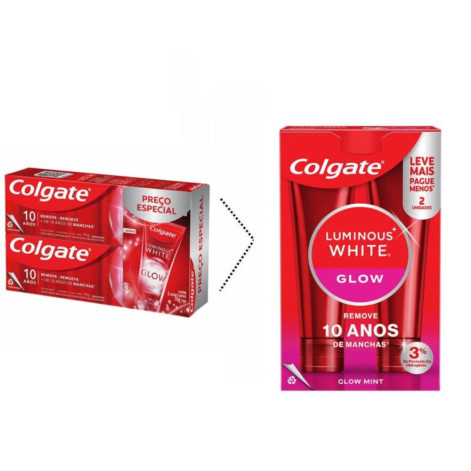 Creme Dental Colgate Luminous White Glow 2 Unidades de 70g Cada