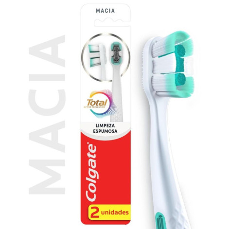 Escova Dental Colgate Total Foaming Clean Soft 2 Unidades