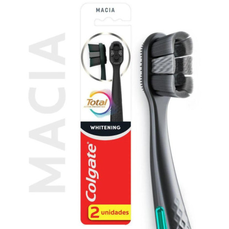 Escova de Dente Colgate Total Whitening Macia 2 unidades