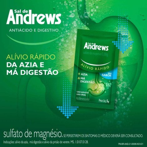 Sal de Andrews Sulfato de Magnésio 0,88g Sachê Efervescente 5g