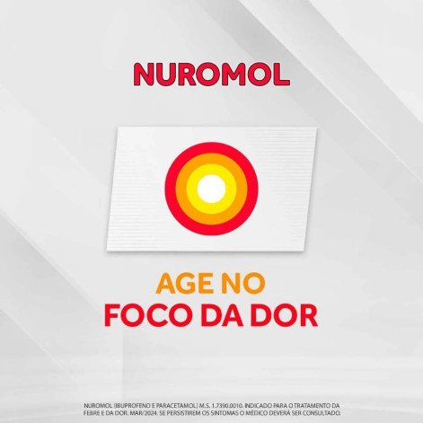 Nuromol Ibuprofeno 200mg + Paracetamol 500mg com 12 comprimidos