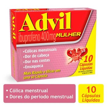 Advil Mulher Ibuprofeno 400mg 10 Cápsulas